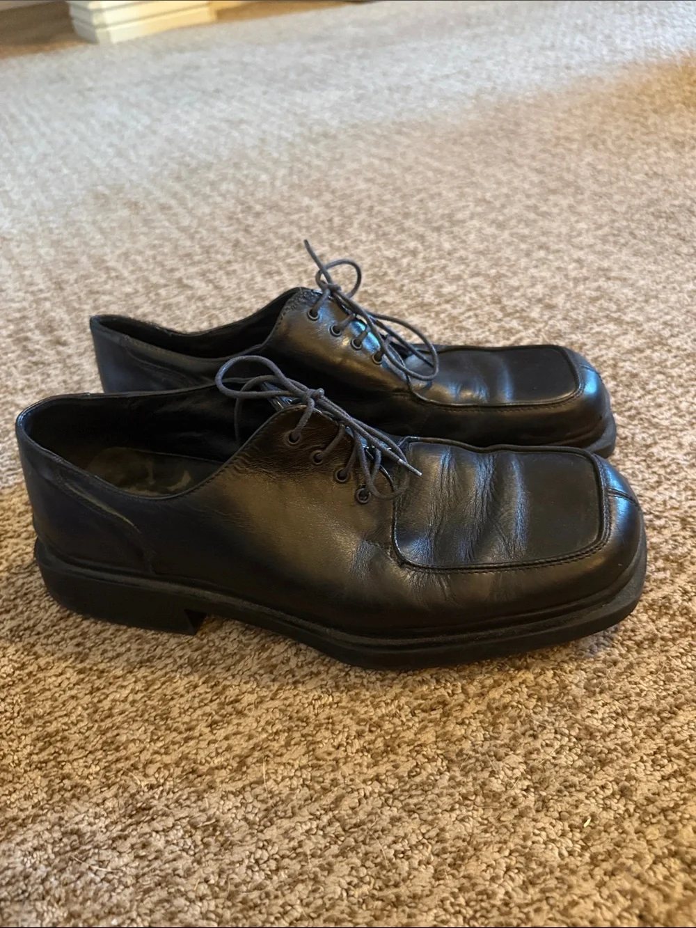 Kennth Cole Men's Black Leather Lace-Up Dress Shoes